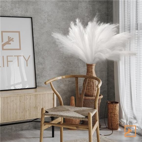 7-Pcs 38"/3.1FT Faux Pampas Grass Large Tall Fluffy Artificial Fake Flower Boho - Picture 6 of 8